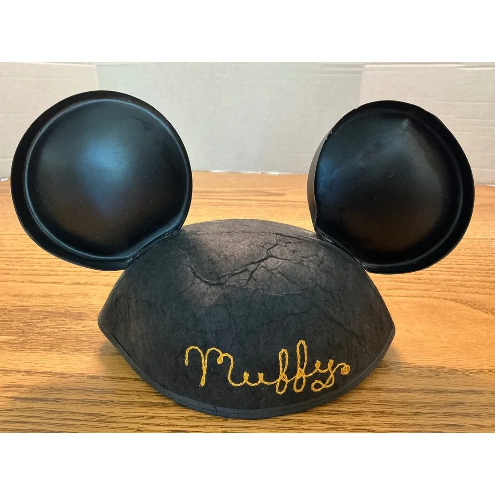 Vintage Disneyland Mickey Mouse Ear Hat Black Felt Muffy Embroidery Disney Parks